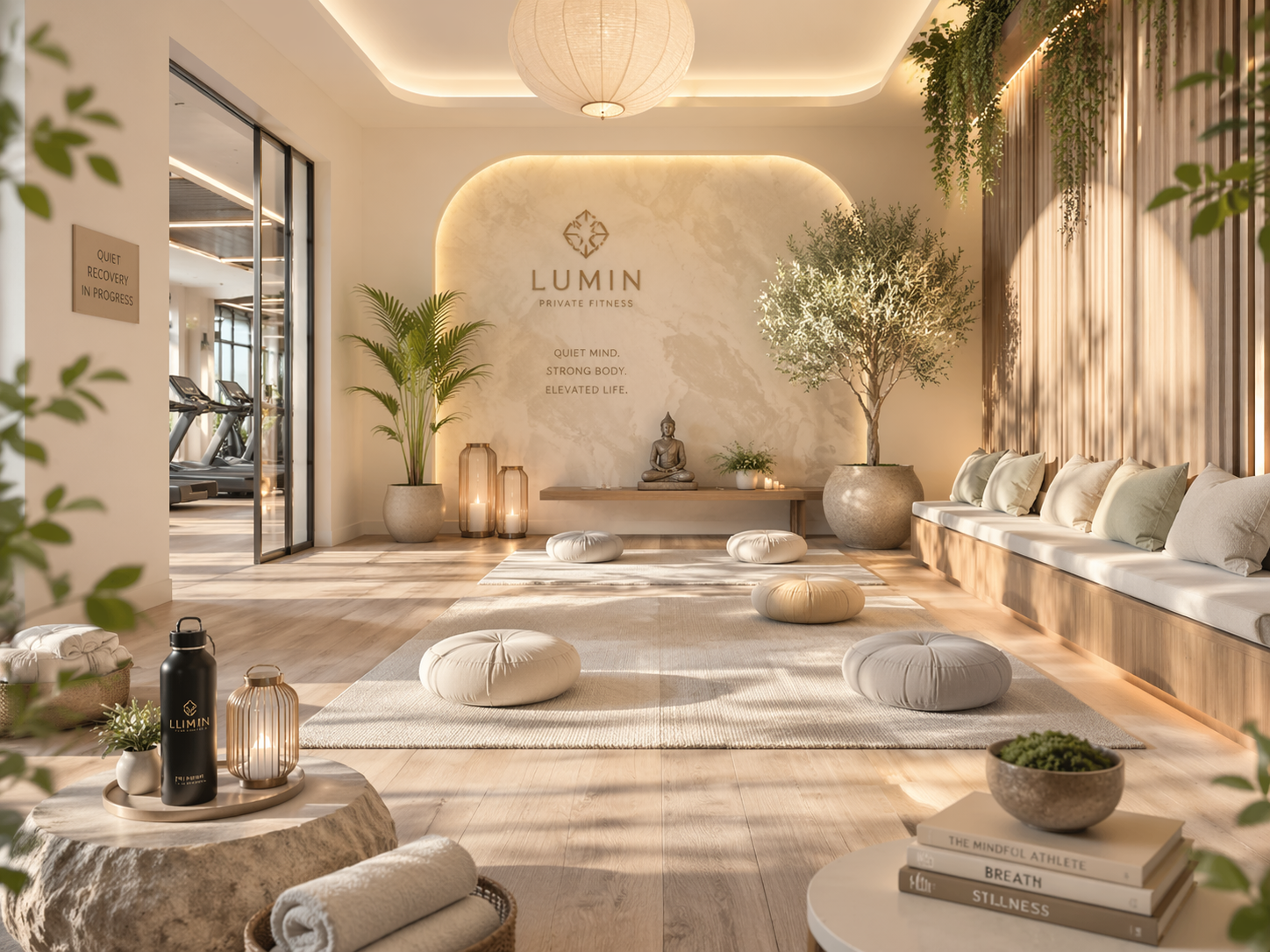 GoldBar Fitness spa and zen area